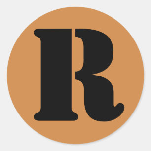 Letter R Stencil Alphabet van Janz Peru Gold Ronde Sticker