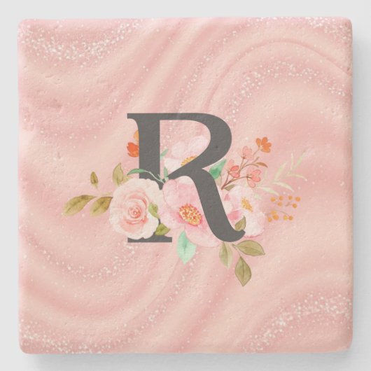 Letter R Stenen Onderzetter (Voorkant)