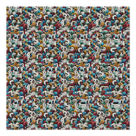 LETTER R STEREOGRAM 20"x20", Halfglans, Geen Frame Perfect Poster