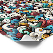 LETTER R STEREOGRAM 20"x20", Halfglans, Geen Frame Perfect Poster (Hoek)