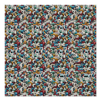 LETTER R STEREOGRAM 20"x20", Semi-Gloss, No Frame Perfect Poster