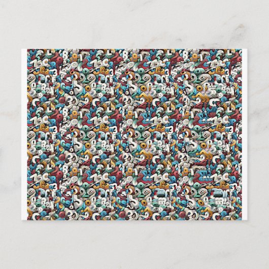 Letter R Stereogram Magic Eye - No Envelope Briefkaart (Voorkant)