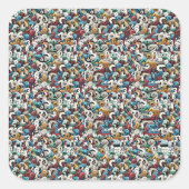 Letter R Stereogram, Set van 6, Groot 3x3 Vierkante Sticker (Voorkant)