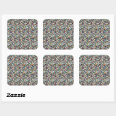 Letter R Stereogram, Set van 6, Groot 3x3 Vierkante Sticker (Vel)