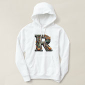 Letter R Thanksgiving style turkey  Hoodie (Design voorkant)