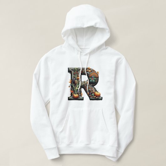 Letter R Thanksgiving style turkey  Hoodie (Design voorkant)
