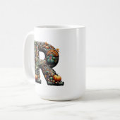 Letter R Thanksgiving style turkey  Koffiemok (Voorkant links)