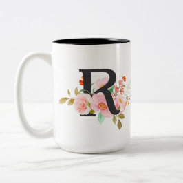 Letter R Tweekleurige Koffiemok