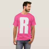 Letter R Vetgedrukte witte hoofdstad R voor teamna T-shirt (Voorkant volledig)
