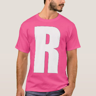Letter R Vetgedrukte witte hoofdstad R voor teamna T-shirt
