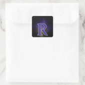 Letter R Vierkante Sticker (Tas)