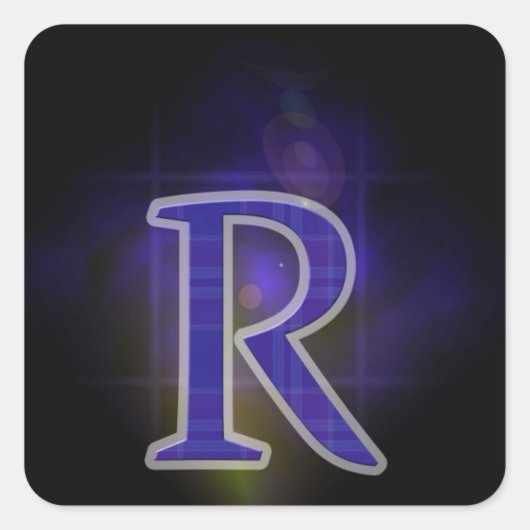 Letter R Vierkante Sticker (Voorkant)