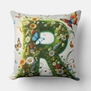 🦋 Letter R Vlinder Monogram Huis Decoratie Kussen