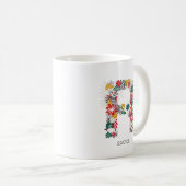 letter R | Whimsical Floral Letter Monogram I Mok (Voorkant rechts)