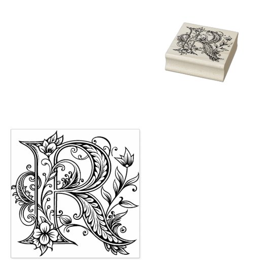 Letter R Wood Art Rubber Stamp Rubberstempel (Gestempeld)
