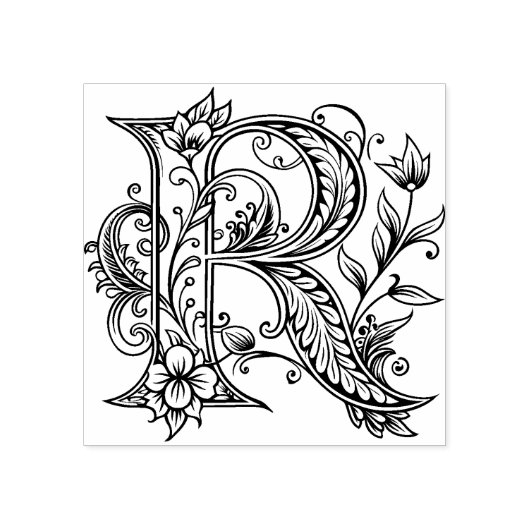 Letter R Wood Art Rubber Stamp Rubberstempel (Afrduk)