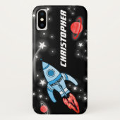 Letter raket ruimte kinder naam iphone case (Achterkant)