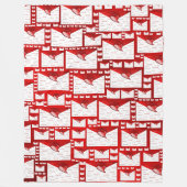 letter, rood, wit, hart, geschenk, liefde, i + lie fleece deken (Voorkant)