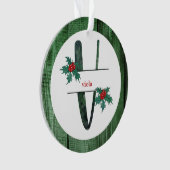 *~* Letter/Rustic Kerstmis-FOTO-hout AP44 Ornament (voorkant)