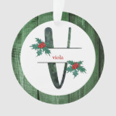 *~* Letter/Rustic Kerstmis-FOTO-hout AP44 Ornament (voorkant)