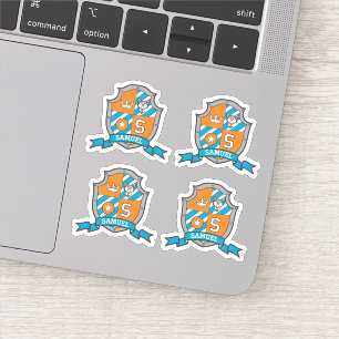 Letter S aangepaste naam Samuel wolf dog messghts  Sticker