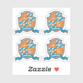 Letter S aangepaste naam Samuel wolf dog ridders k Sticker