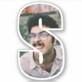 Letter S Alphabet & Photo Custom-Cut Vinyl Sticker (Voorkant)