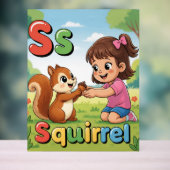 Letter S Alphabet Poster  S is for Squirrel – Cute (Neutraal)