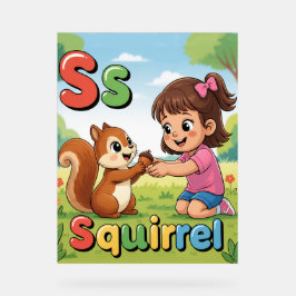 Letter S Alphabet Poster S is for Squirrel – Cute