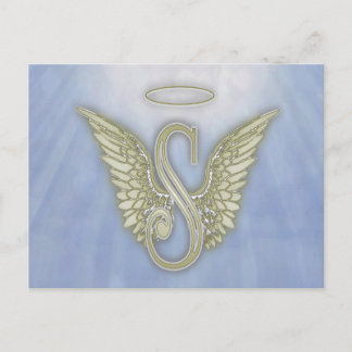 Letter S Angel Monogram Briefkaart