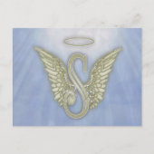 Letter S Angel Monogram Briefkaart (Voorkant)