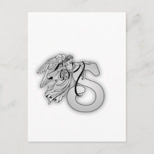 Letter S Angel Monogram Initiaal Briefkaart
