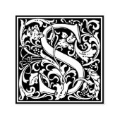 Letter S art nouveau black and white Tegel Zelfinktende Stempel (Design)