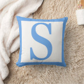 Letter S Baby Blauwe Rand Kussen (Deken)