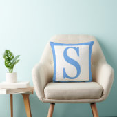 Letter S Baby Blauwe Rand Kussen (Stoel)