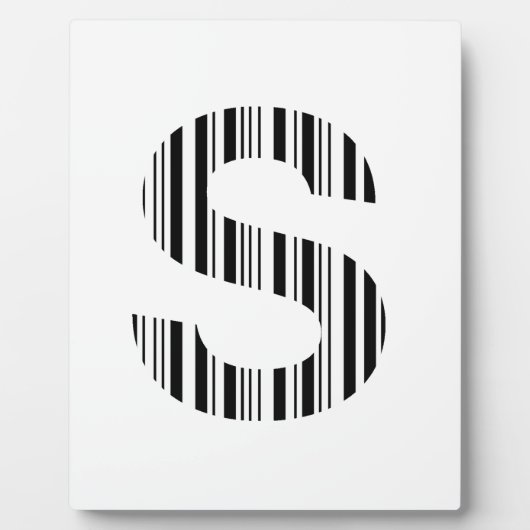 LETTER S BAR CODE Eerste Initiaal Barcodepatroon Fotoplaat (Voorkant)