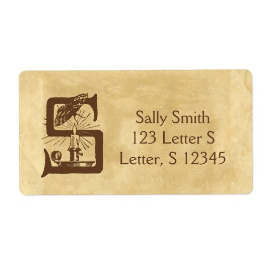 Letter S Blank verouderd papier label (Voorkant)