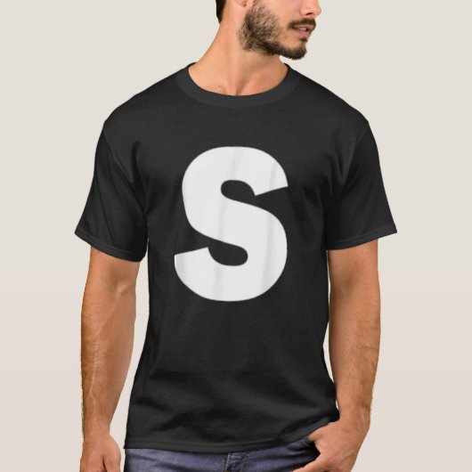 Letter S Capital Alphabet Monogram Initiaal T-shirt (Voorkant)