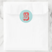 Letter S carnaval stijl monogram initiaal gunst Ronde Sticker (Tas)