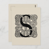 Letter S  Celtic Knot Monogram Briefkaart (Voorkant / Achterkant)