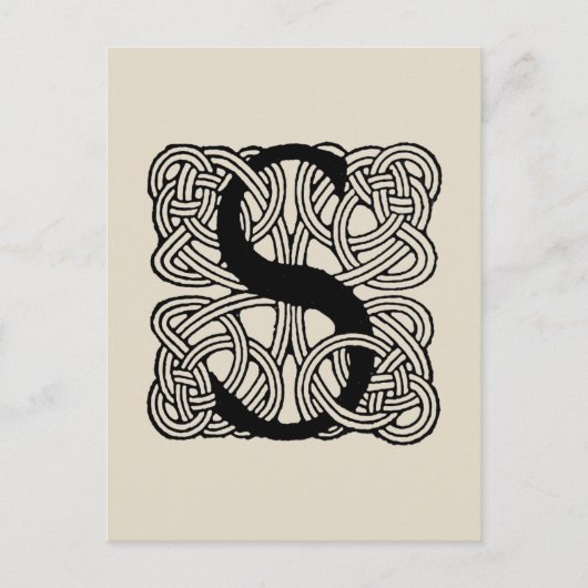 Letter S  Celtic Knot Monogram Briefkaart (Voorkant)