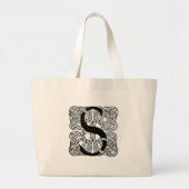Letter S  Celtic Knot Monogram Grote Tote Bag (Voorkant)