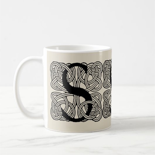 Letter S Celtic Knot Monogram Koffiemok (Links)