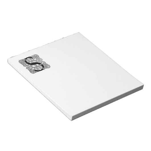 Letter S  Celtic Knot Monogram Notitieblok (Schuin)