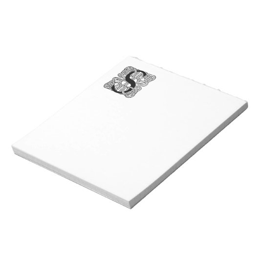 Letter S  Celtic Knot Monogram Notitieblok (Linkerzijde)