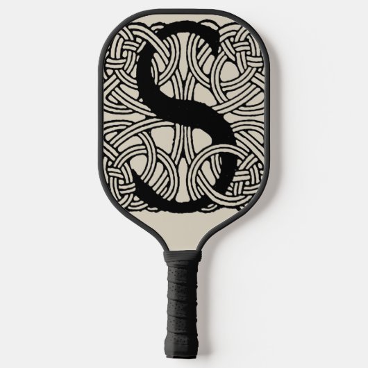 Letter S  Celtic Knot Monogram Pickleball Paddle (Achterkant)