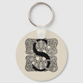 Letter S  Celtic Knot Monogram Sleutelhanger (Voorkant)