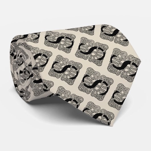 Letter S  Celtic Knot Monogram Stropdas (Opgerold)