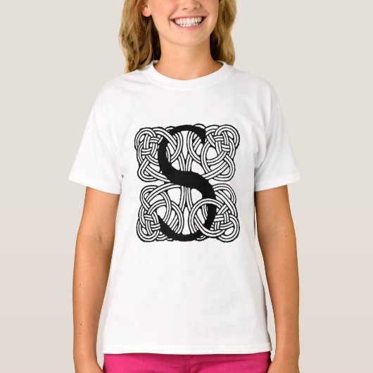 Letter S  Celtic Knot Monogram T-shirt (Voorkant)