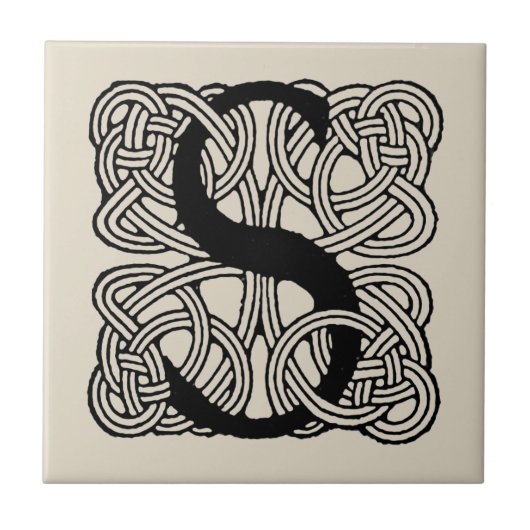 Letter S Celtic Knot Monogram Tegeltje (Voorkant)